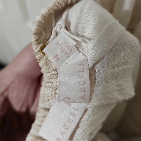 Elegant Cream Gingham Dress - Picture 4 of 4